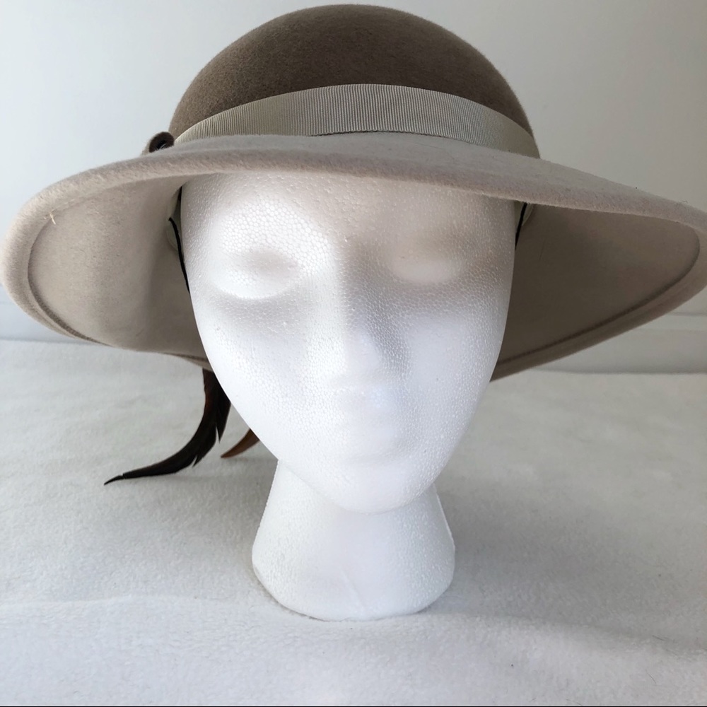 Adolfo II Vintage Wool Women’s Hat Feathers Trim